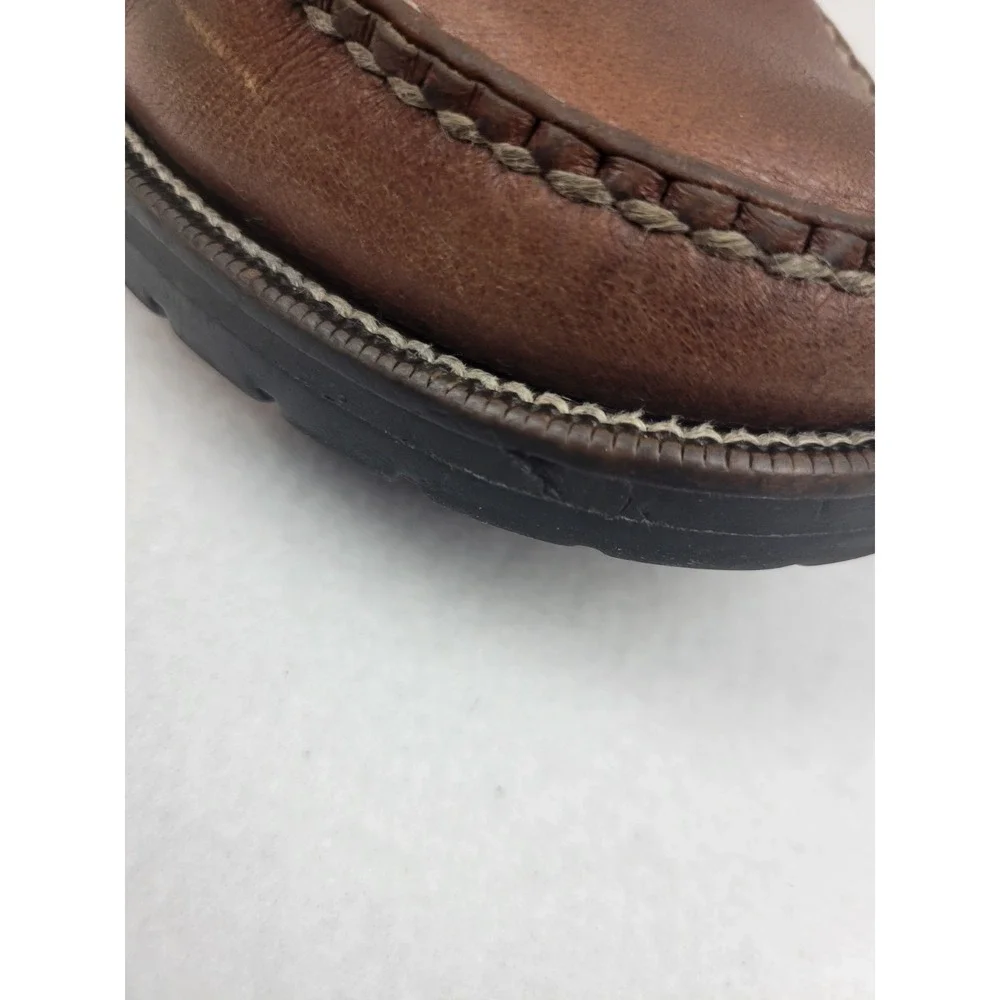 Cole Haan Country Round Toe Slip On Brown Leather Loafers Mens Size 10.5 **READ*